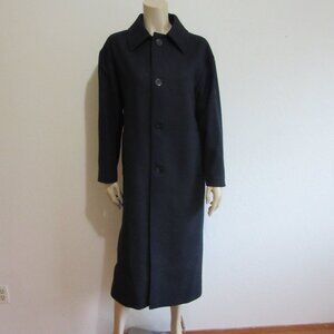 MANGO MNG Black Recycled Wool S Long Sleeve Button Closure Long Lined Coat NWT